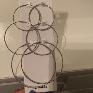 Express Silver Hoops